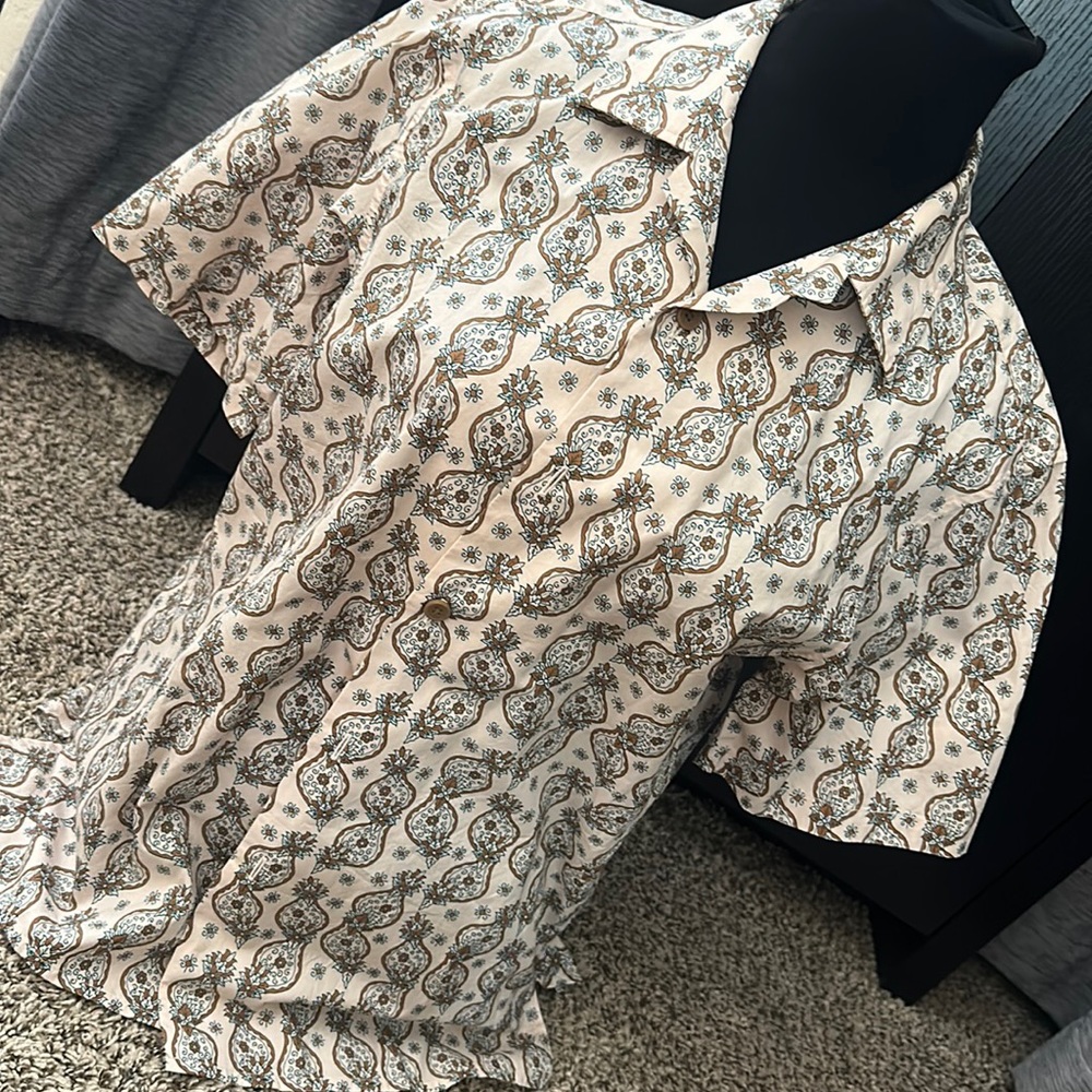 Brown multi dress shirt - XS